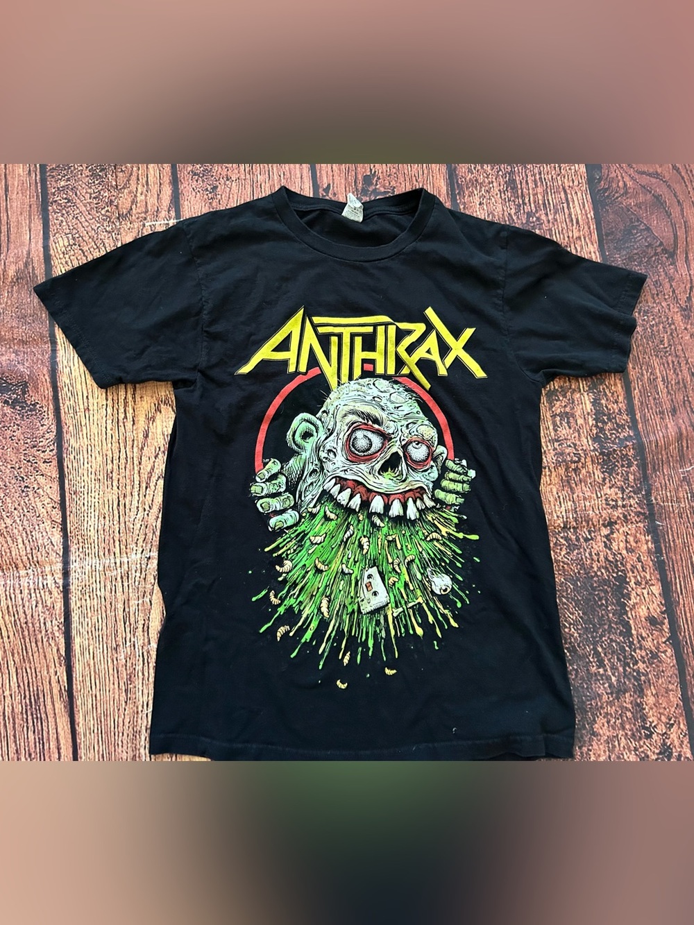 Anthrax Black Graphic Band‎ Tee with Neon Green Artwork